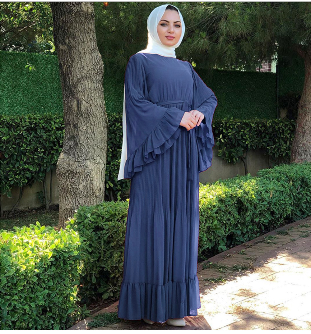 Muslim Dresses Ethnic Women Simple Islamic Clothing Dubai Kaftan Abaya Kimono (8)