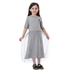 Middle East Solid Crew Neck Breathable High Elastic Muslim Islamic Kids Clothing Dress Girls Abaya