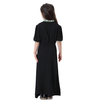 Solid Color Crew Neck Breathable High Elastic Muslim Islamic Kids Clothing Dress Girls Abaya