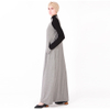 Black And Grey Tracksuit Sport New Style Abaya Islamic Clothing Arab Long Dress