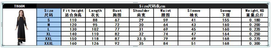 Dubai Crew Neck Breathable Elastic Cuff Color Stitching Muslim Islamic Kids Clothing Dress Girls Abaya (4)