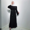 Latest Design Elegant Floral Long Sleeves Maxi Robes Muslim Abaya Dubai Islamic Women Clothing