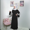 New Design Hotsale Fashion Turkish Trumpet Lace Sleeves Red Color Muslim Dresses