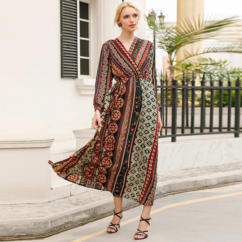 Turkish High Waist Exquisite Chiffon Islamic Women's Abaya Muslim Maxi Dress