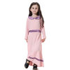 New Design Doll Collar High Elastic Muslim Islamic Kids Causal Clothing Dress Girls Abaya