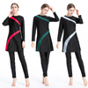 SIPO FREE SHIPPING Modest Color Stitching Full Cover Body Muslim Swimwear Skirts Women Long Islamic Swimming Suit Swimsuit