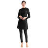 Slim Swimsuit Three-piece Conservative Large Size Pure Color Muslim Swimsuit