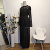 2021 Muslim Islamic Modest Maxi Dress Hollow Out Lace Plus Size Abaya