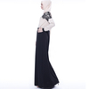 Elegant Color Matching Muslim Maxi Dress Islamic Women's Lace Dress Abaya