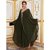 Fashion Elegant Modestt Muslim Kimono Bat Sleeve Large Size Maxi Dress