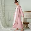 Handmade Flower Waist Tie Muslim Islamic Open Abaya Kimono Maxi Dress
