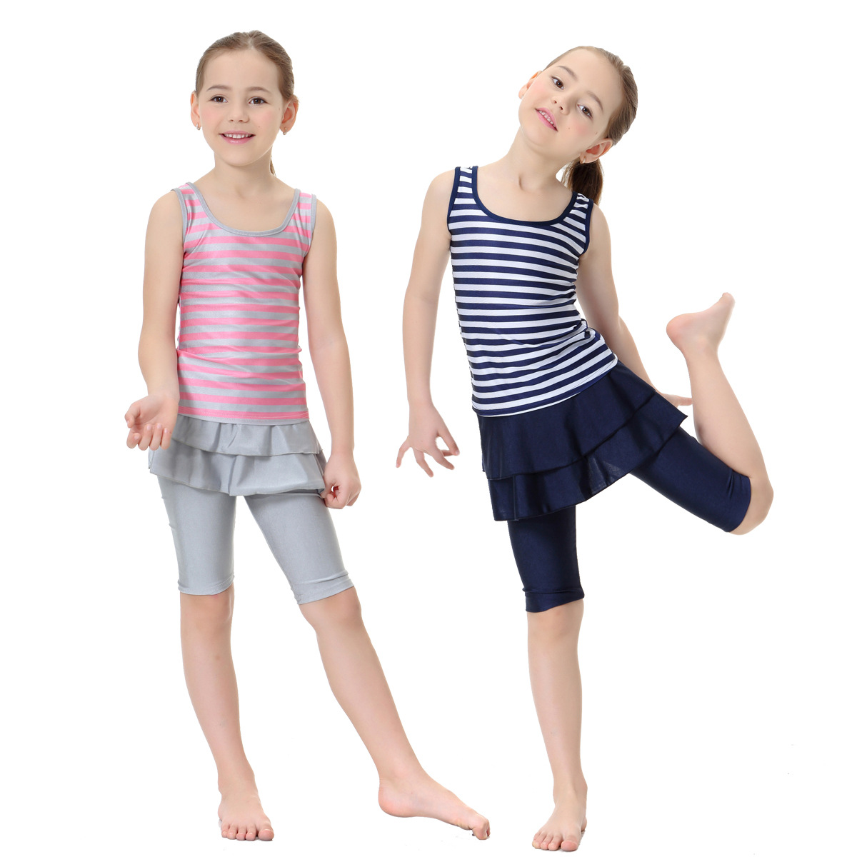 Muslim Comfortable Girls' Swimwear Conservative Split Swimsuit