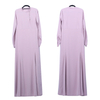 High Waist Pearl Button Shirring Sleeve Muslim Islamic Abaya Modest Dress