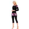 Women's Conservative Color Stitching Long Sleeve Three-Piece Islamic Muslim Swimsuit Swimwear