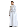 Middle East Embroidery Full Length Modest Round Collar Muslim Man Thobe