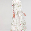 Ins Popular Mesh Floral Embroidery Modest Muslim Islamic Fashion Abaya Maxi Dress
