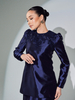 SIPO Hot Selling Luxury Baju Kurung Wholesale in Vietnam Traditional Malay Sia Kurung Solid Color Premium Shantung Mini Puff Shoulder Muslim Dress