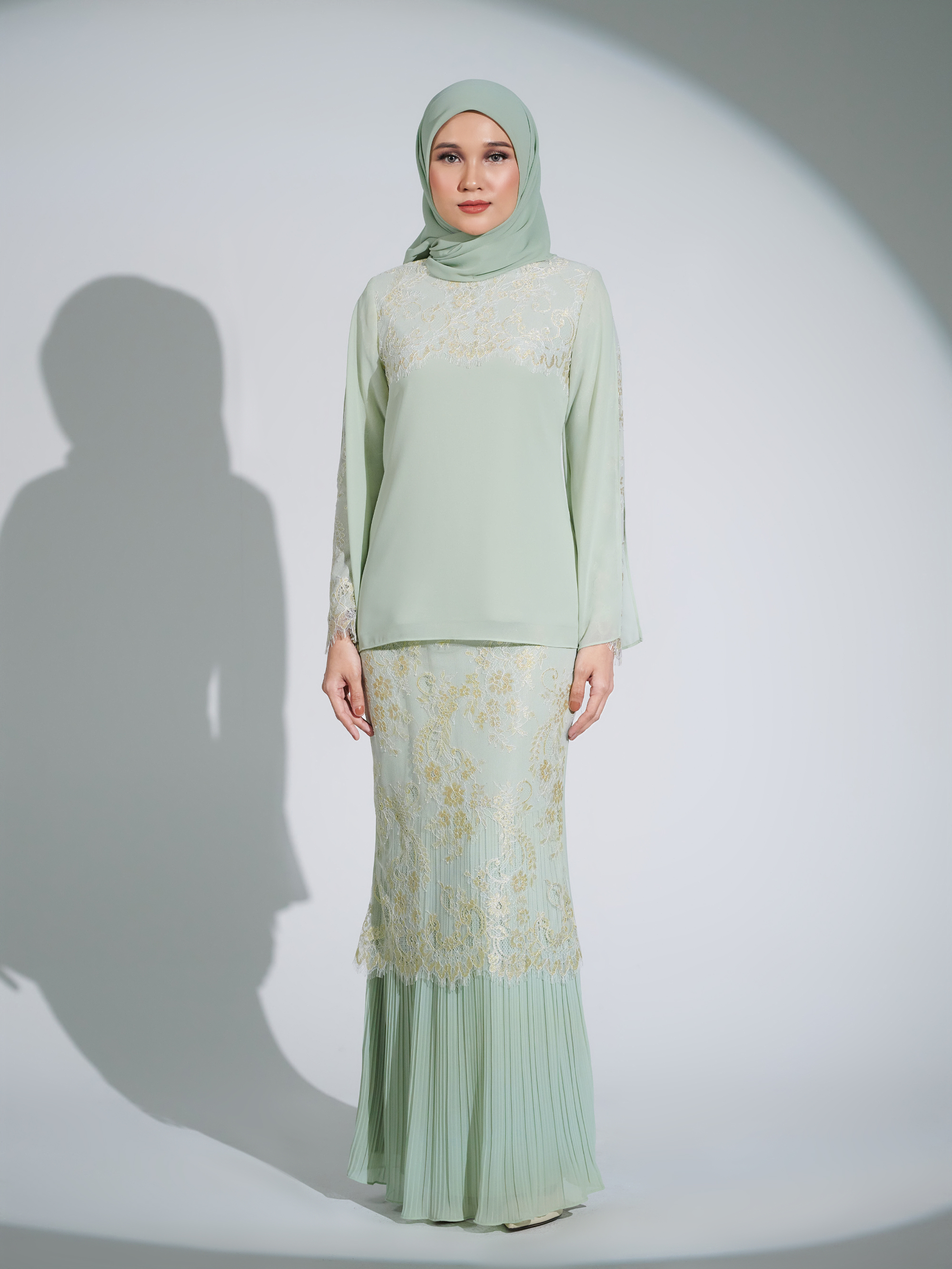 SIPO 2024 Eid Indonesia Islamic Elegant Baju Kurung Raya Malaysian Traditional Women Muslim Dress Premium Chiffon with Italian Crepe Modest Kurung