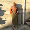 Plus Size New Dubai Muslim Lady Modest Fashion Stripe Latest Design Sheath Dress Skirt