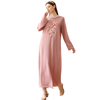 Pink Flower Arabic Loose Islamic Modest Muslim Women Maxi Dresses Casual Clothing Abaya