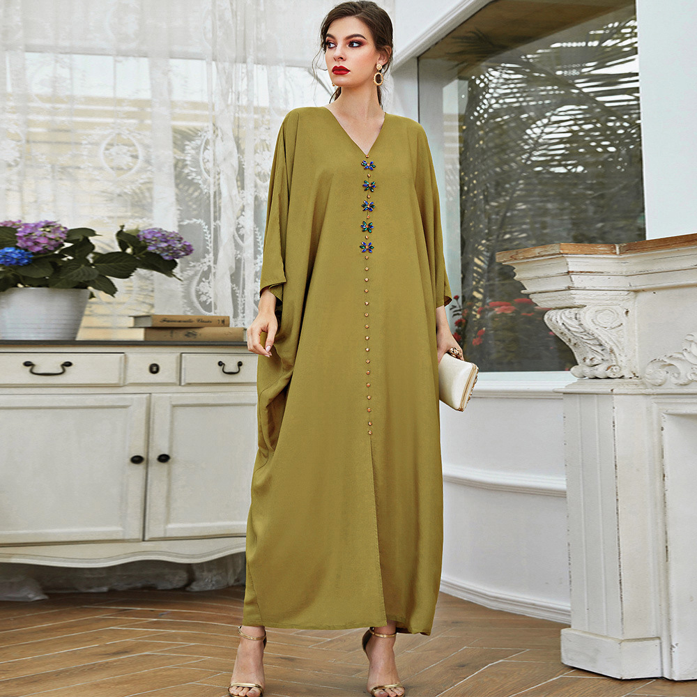 2022 New Arabic Modest Fashion Islamic Dress Robe Muslim Maxi Dresses Abaya