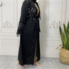 2022 European and American fashion Muslim robe Nida Nida mesh sequin stitching loose lace long-sleeved cardigan