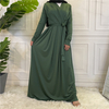 2022 Middle East Hot Sale New Fashion Simple Women's Pure Color Muslim Dress