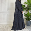2022 AliExpress Hot Sale for Muslims in Europe and America Middle East Arabian Striped Hooded Ladies Dress