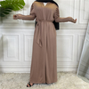 2022 Middle East Hot Sale New Simple Fashion Women's Pure Color Muslim Cardigan