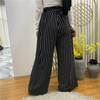 2022 European And American Muslim Casual Women's Striped Wide Leg Pants Trousers
