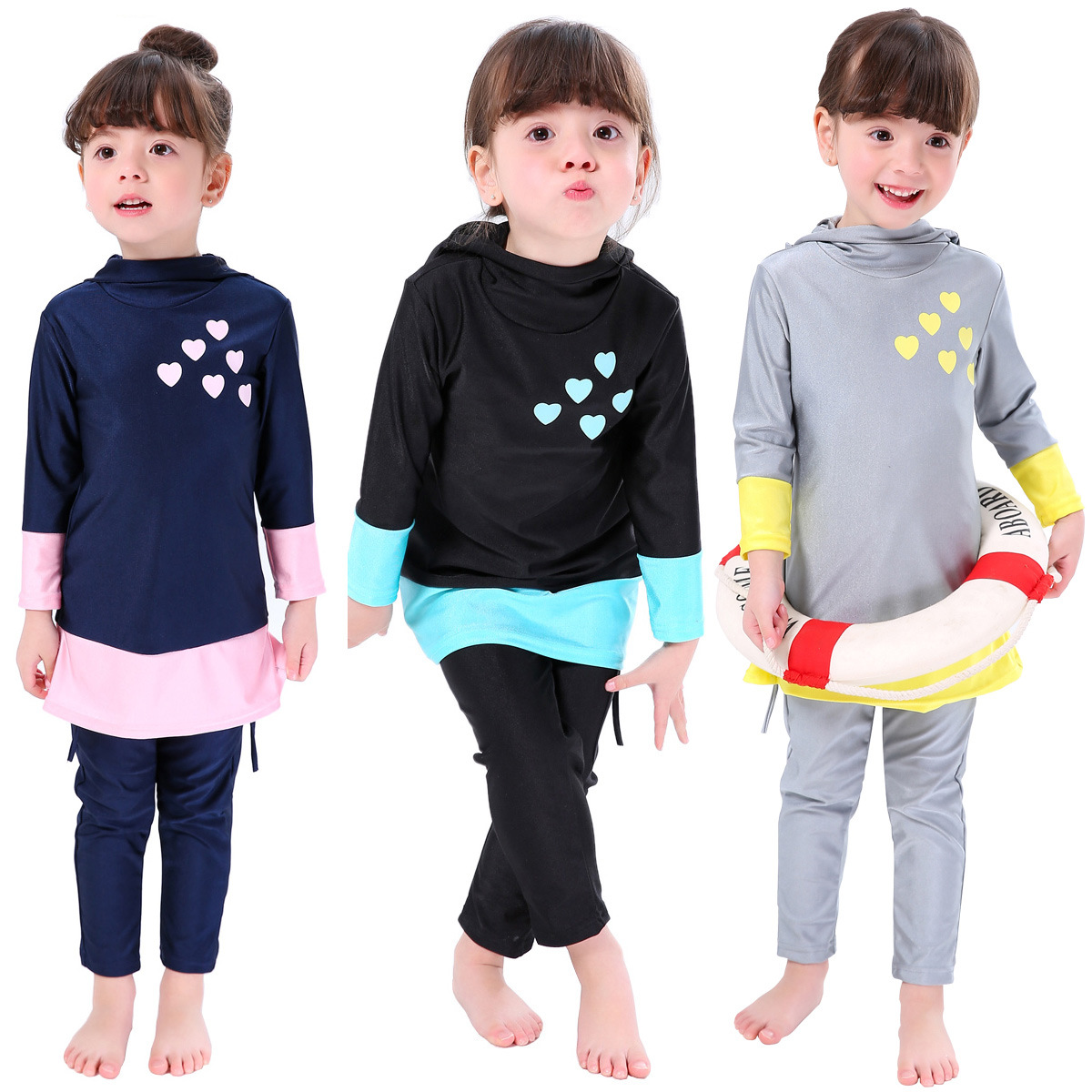 Modest Islamic kids Full Cover Swimsuits Beach Swimsuits Burkini