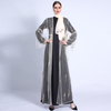 INS Ramadan Fashion Flare Sleeve Lace Up Dress Sequined Mesh Outer Cardigan Female OpenAbaya