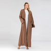 Muslim Abaya Modern Dignified Fashion Islamic Clothing Robe with Pearl Pockets on The Chest