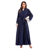 European And American Muslim Beaded Lace Stitching Cardigan Lace Robe Women