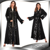 Middle East Foreign Trade Plus Size Muslim Sequin Stitching Cardigan Robe Women European And American Fashion Nida Long Skirt