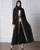 Muslim Arabian Fashion Long Coat Loose Large Size Paris Beads Retro Stitching Long Sleeve Robe