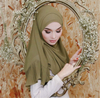 Middle East Malaysia Ethnic Chiffon Monochrome Arabian Patchwork Long Scarf Hijab