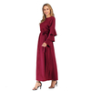 European And American Trend Round Neck Loose Tie Multi-layer Pile Long Sleeve Long Dress Women