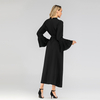 Middle Eastern Fashion Muslim Women's Plus Size Round Neck Slim Pleated Sleeve Dress