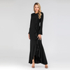 AliExpress Amazon Ebay Hot Sale Solid Color Ruffled Fishtail Bag Hip Long Dress Muslim