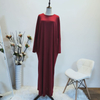 Cross-border Exclusively for Plus Size Women's Fashion And Comfortable Bat Long Sleeve Pure Color Casual Long Skirt
