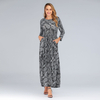 European And American Plus Size Women's Wear Round Neck Long Sleeve Slim Fit Dress