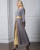 New Fashion Robe Chiffon Satin Hui Muslim Stitching Long-sleeved Dress Full Lining Plus Size