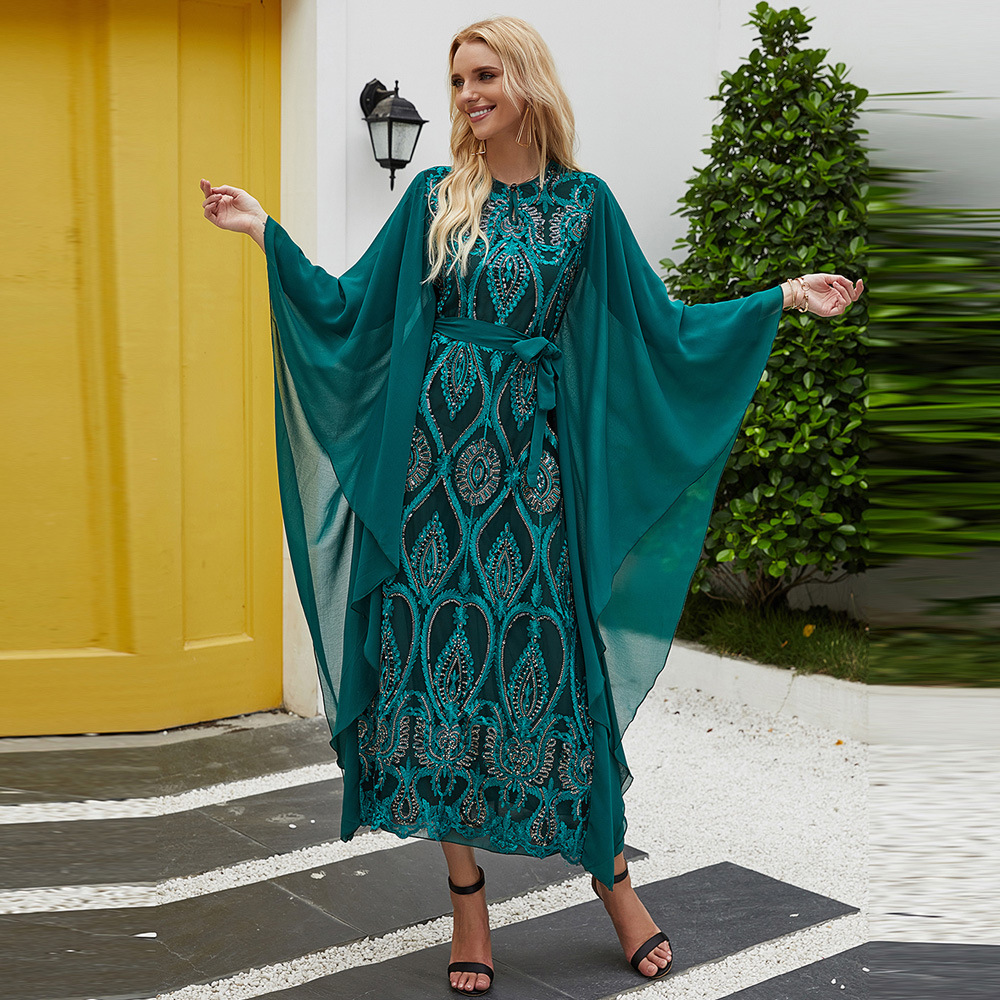 Arabic Best Selling Islamic Embroidery Turkey Dubai Modest Fashion Muslim Robe Maxi Dresses Loose Abaya