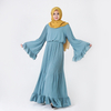 Modest Fashion Moroccan Chiffon Islamic Loose Islamic Muslim Maxi Dresses Dubai Abaya