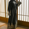 2022 European And American Gold Lace Stitching Fashion Ramadan Cardigan Robe Dubai Abaya