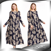 Middle Eastern Fashion Muslim Dress Printed Slim Plus Size