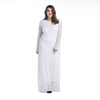 AliExpress Hot Style Dress Fat MM Temperament Foreign Trade Plue Size Long-sleeved Hollow Lace Dress