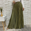 European And American Simple And Versatile Women's Spring And Summer New Style Big High-waist A-line Pleated Skirt Long Skirt