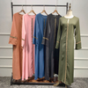 Islamic Modest Muslim Modern Dubai Arabic Latest Fashion Lady Maxi Dresses Open Abaya